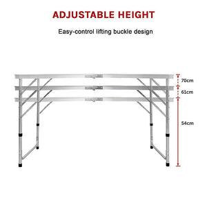 Aluminium Folding Table 120Cm Portable Indoor Outdoor Picnic Party Camping Tables