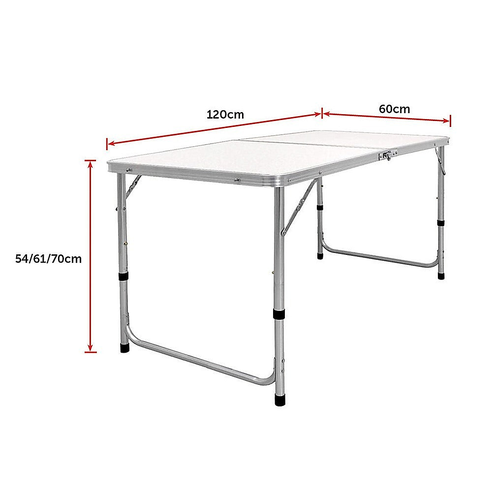 Aluminium Folding Table 120Cm Portable Indoor Outdoor Picnic Party Camping Tables