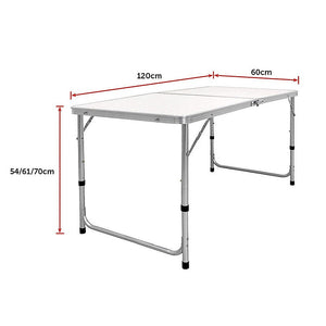 Aluminium Folding Table 120Cm Portable Indoor Outdoor Picnic Party Camping Tables