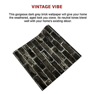 Wallpaper Faux Vintage Brick Pattern Paper Roll