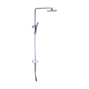 Wels 8" Rain Shower Head Set Square Dual Heads Faucet High Pressure Hand Held