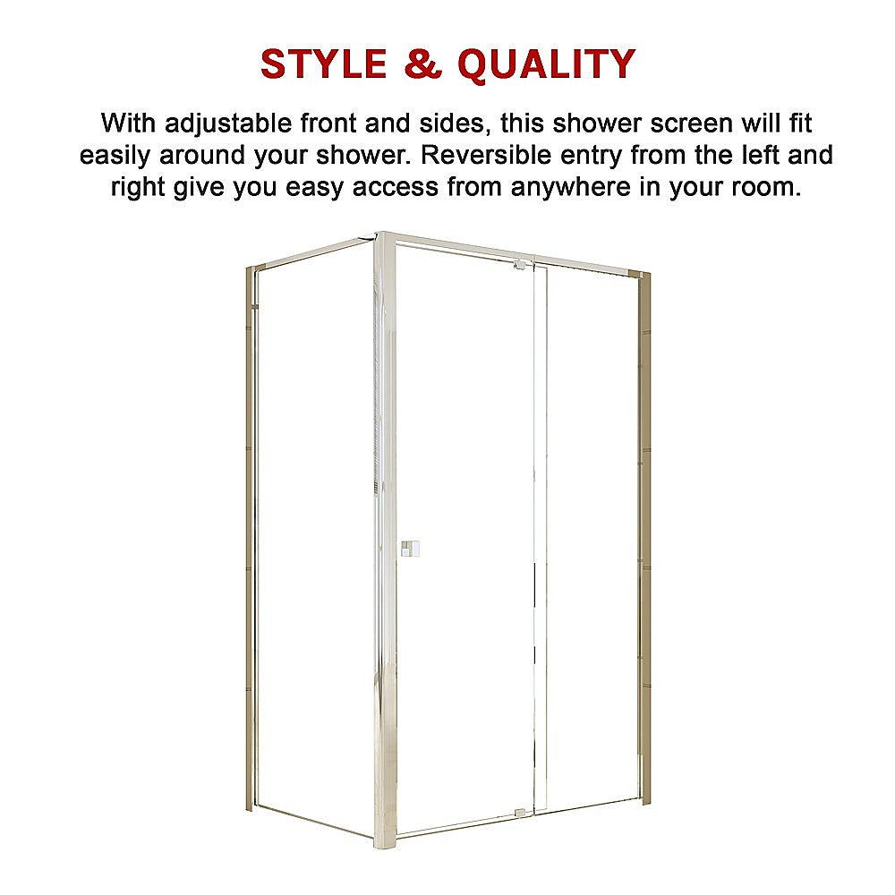 Semi Frameless Shower Screen (114~122)X 195Cm & (98~101)X195cm Side As/Nzs Glass