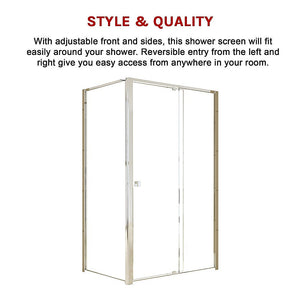 Semi Frameless Shower Screen (114~122)X 195Cm & (98~101)X195cm Side As/Nzs Glass