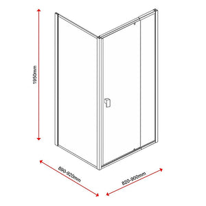 Semi Frameless Shower Screen (82~90)X 195Cm & (89~92)X Side As/Nzs Glass