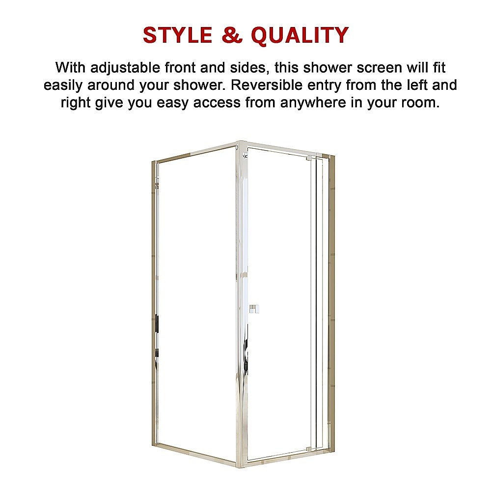 Semi Frameless Shower Screen (74~82)X 195Cm & (89~92)X Side As/Nzs Glass