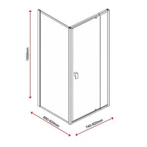 Semi Frameless Shower Screen (74~82)X 195Cm & (89~92)X Side As/Nzs Glass