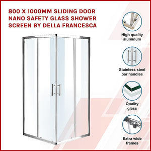 Della Francesca 800 X 1000Mm Sliding Door Nano Safety Glass Shower Screen By