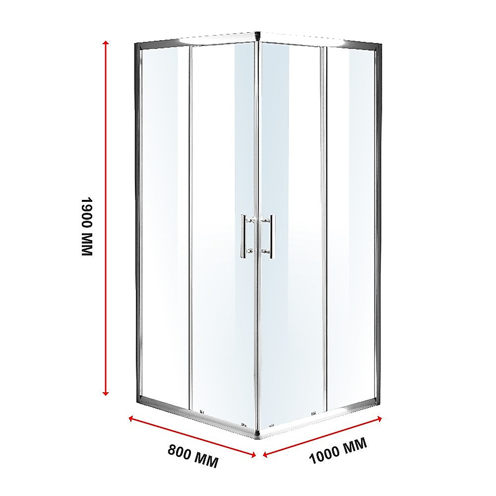 Della Francesca 800 X 1000Mm Sliding Door Nano Safety Glass Shower Screen By