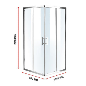 Della Francesca 800 X 1000Mm Sliding Door Nano Safety Glass Shower Screen By