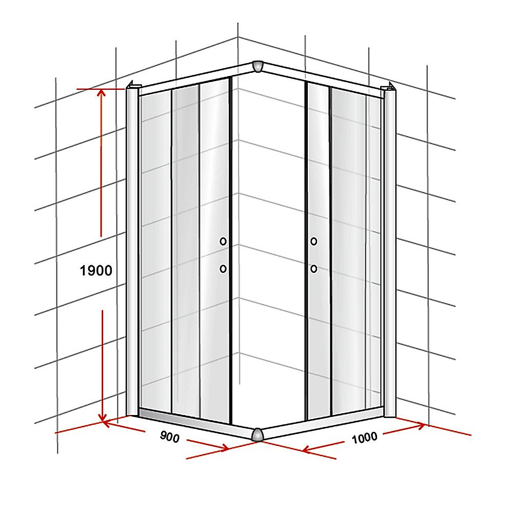 Della Francesca 900 X 1000Mm Sliding Door Nano Safety Glass Shower Screen By