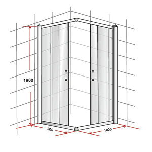 Della Francesca 900 X 1000Mm Sliding Door Nano Safety Glass Shower Screen By