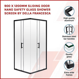 Della Francesca 900 X 1200Mm Sliding Door Nano Safety Glass Shower Screen By