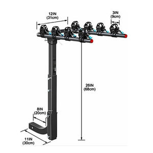 Premium 4 Bike Carrier Rack Hitch Mount Swing Down Bicycle W/ 2" Receiver