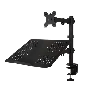 Monitor Mount & Laptop And Tablet Shelf Stands Holders Adjustable Workspace Arm