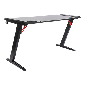 Led Gaming Desk Computer Table With Cup Holder Headphone Hook Cable Hole