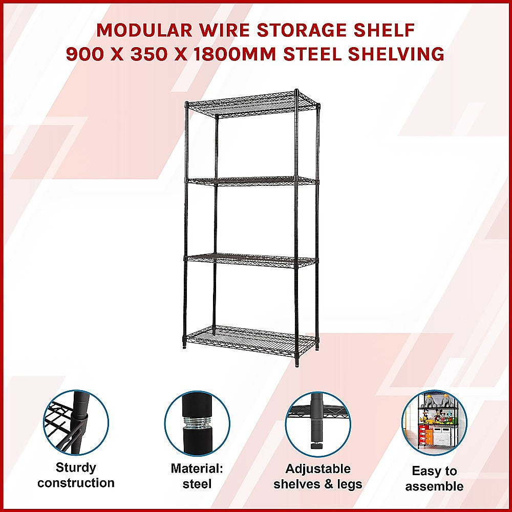 Modular Wire Storage Shelf 900 X 350 1800Mm Steel Shelving