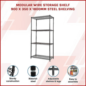 Modular Wire Storage Shelf 900 X 350 1800Mm Steel Shelving