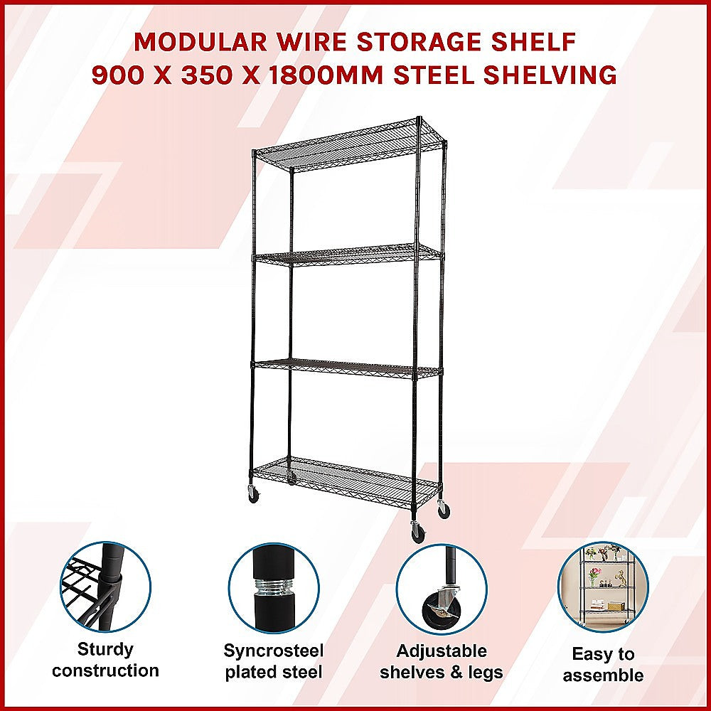 Modular Wire Storage Shelf 900 X 350 1800Mm Steel Shelving