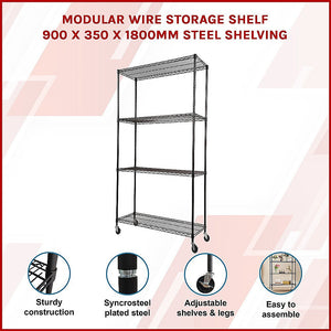 Modular Wire Storage Shelf 900 X 350 1800Mm Steel Shelving