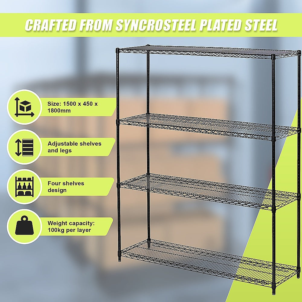 Modular Wire Storage Shelf 1500 X 450 1800Mm Steel Shelving