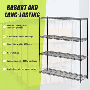 Modular Wire Storage Shelf 1500 X 450 1800Mm Steel Shelving