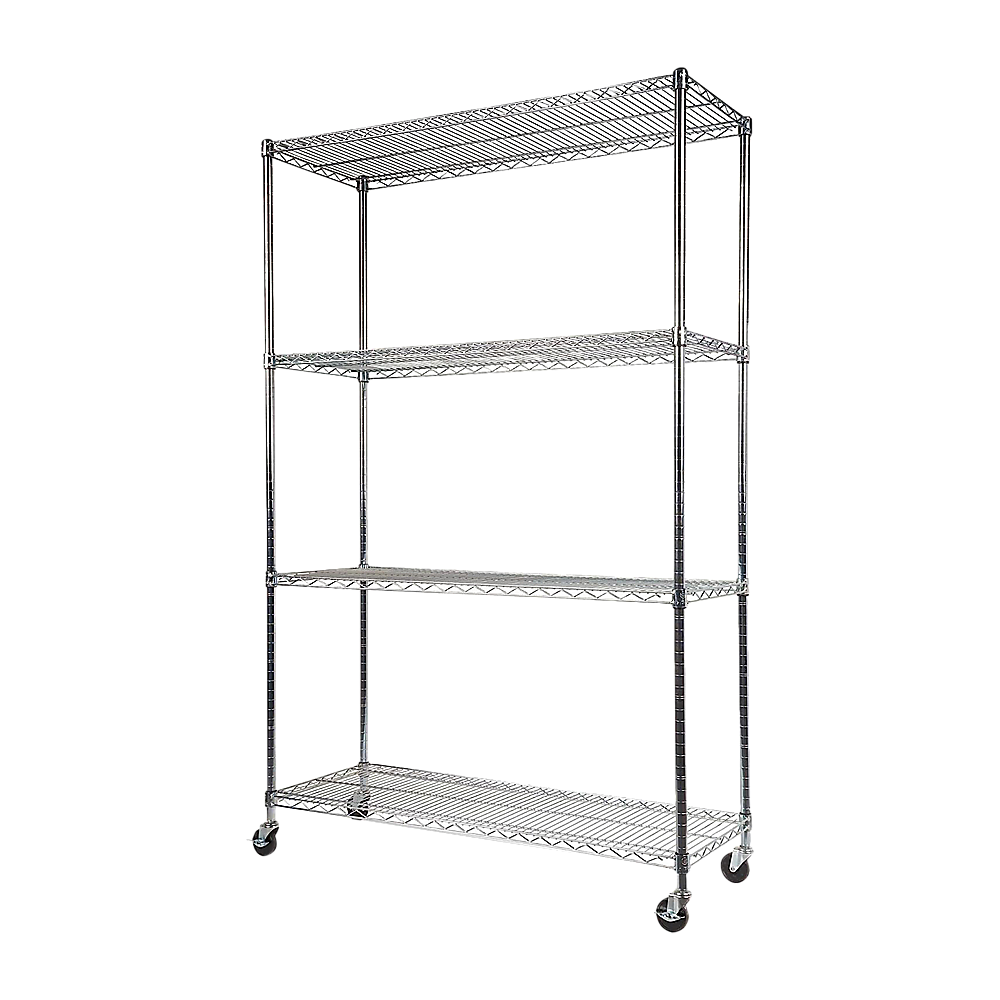 Modular Wire Storage Shelf 1500 X 450 1920Mm Steel Shelving With Wheels