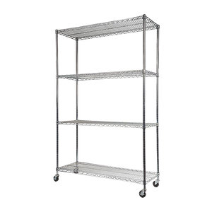 Modular Wire Storage Shelf 1500 X 450 1920Mm Steel Shelving With Wheels