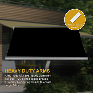 5.0M X 3.0M Retractable Folding Arm Awning Heavy Duty Full Cassette Motorised