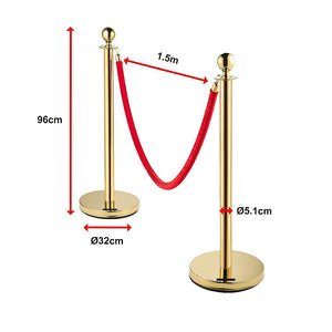 4 X Queue Barriers + 3 Ropes Exhibition Crowd Control Bollards