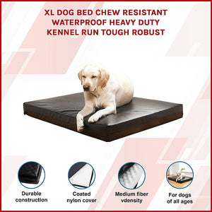 Xl Dog Bed Chew Resistant Waterproof Heavy Duty Kennel Run Tough Robust