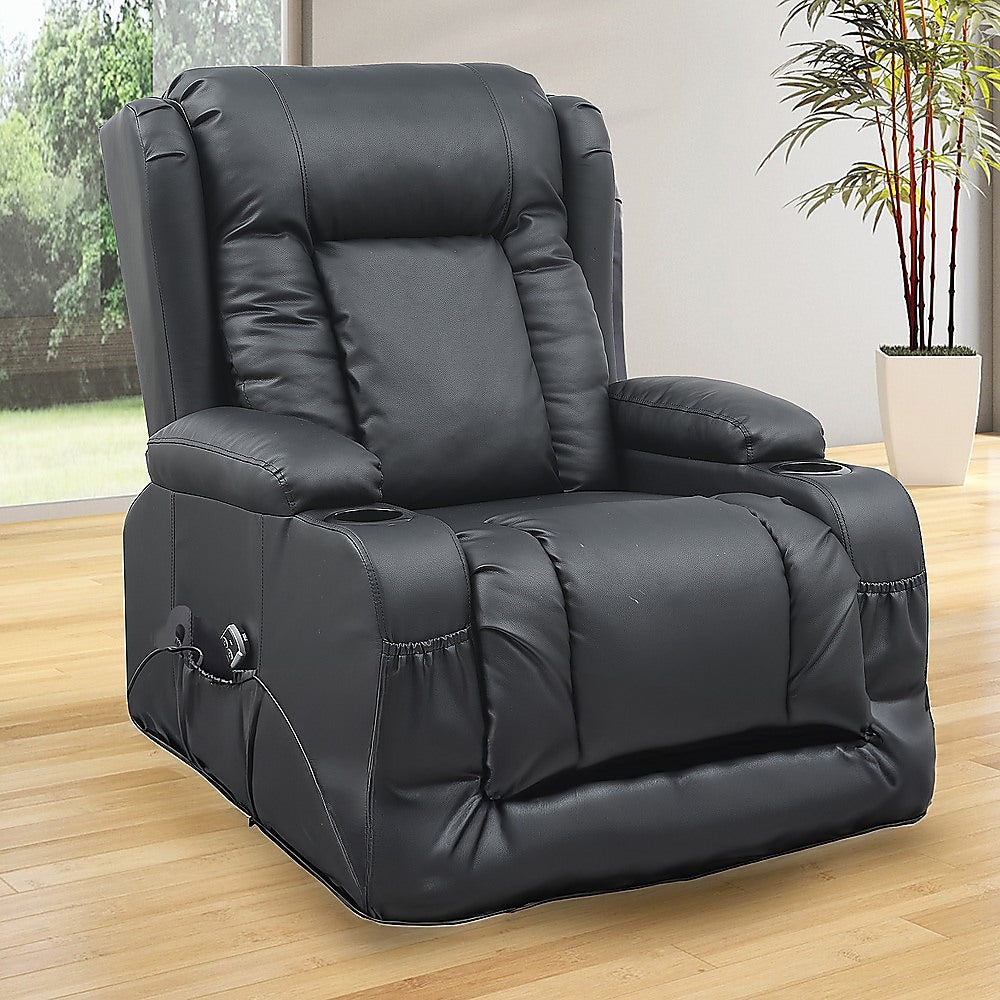 Lift Heated Leather Recliner Electric Massage Chair With Usb Port