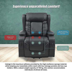 Lift Heated Leather Recliner Electric Massage Chair With Usb Port