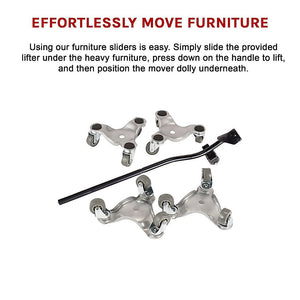 4 X All Purpose Dolly Metal Heavy Duty Furniture Mover Slider Set