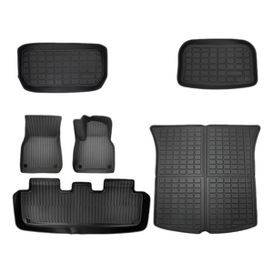 6 Piece Tesla Model Y Floor Mats For Front And Rear Trunk Passenger Driver Side