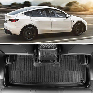 6 Piece Tesla Model Y Floor Mats For Front And Rear Trunk Passenger Driver Side