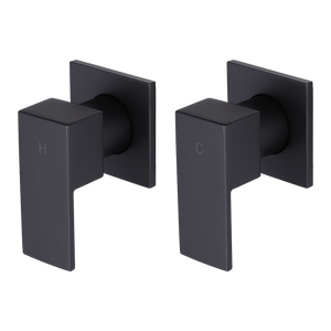 Della Francesca Bathroom Shower Hot And Cold Square Mixer Watermark Certified In Black