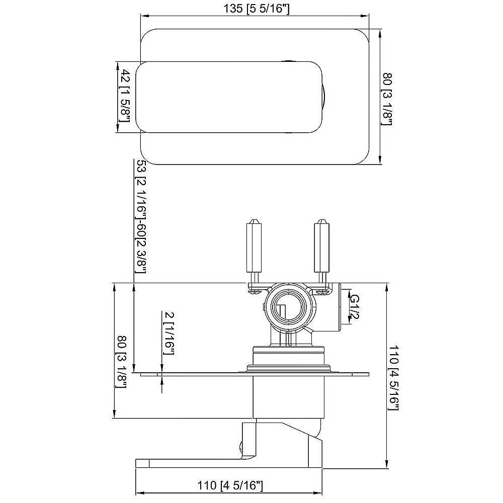 Single Square Shower Bath Mixer Tap Bathroom Watermark Approved In Chrome