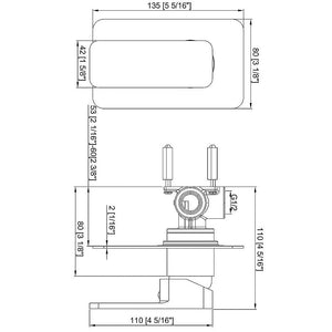 Single Square Shower Bath Mixer Tap Bathroom Watermark Approved In Chrome