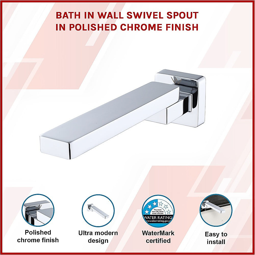 Bath In Wall Swivel Spout Polished Chrome Finish