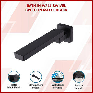 Bath In Wall Swivel Spout Matte Black