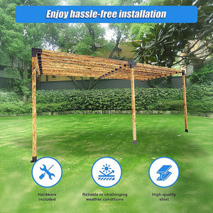 Roof Pergola Gazebo Shed Matte Black Steel Brackets And Screen Diy Kits