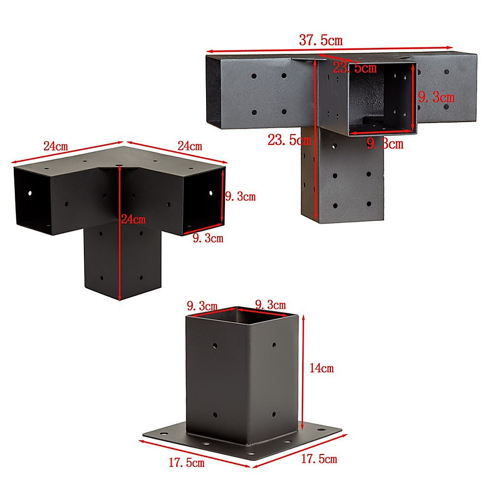 Roof Pergola Gazebo Shed Matte Black Steel Brackets And Screens Diy Kits