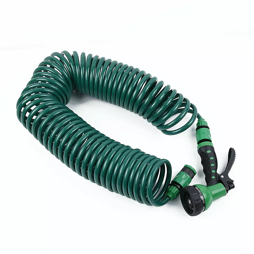 30M Garden Hose Heavy Duty Coiled Spiral Car Washing Cleaning Water