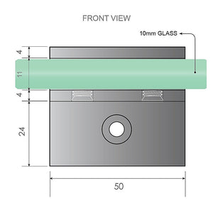 70X200cm Single Shower Glass Screen With Black F Brackets & Square Pole