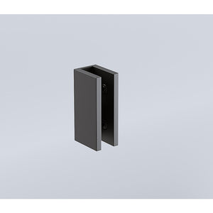 80X200cm Single Shower Glass Screen With Black U Brackets & Square Pole