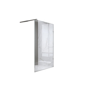 80X210cm Single Shower Glass Screen With Chrome F Brackets & Square Pole