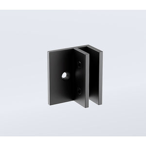 80X210cm Single Shower Glass Screen With Black F Brackets & Square Pole