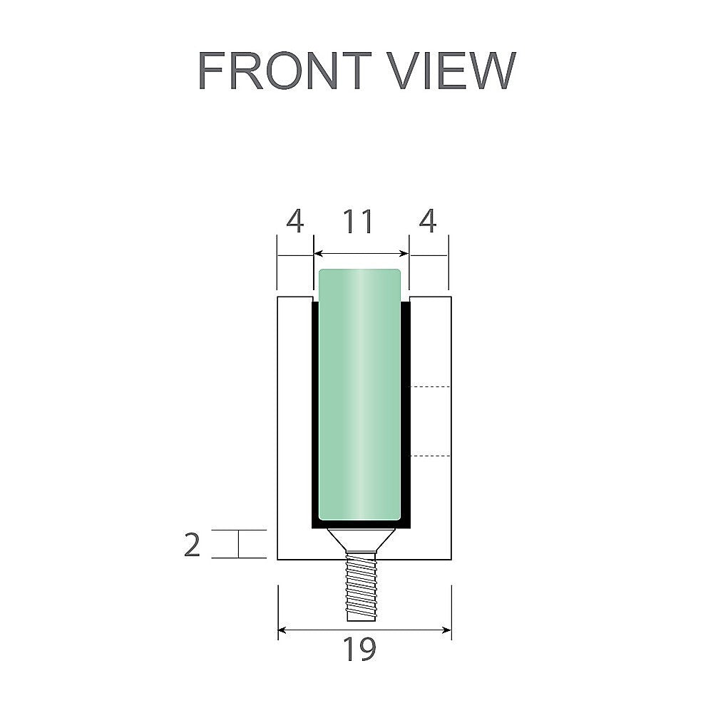 90X200cm Single Shower Glass Screen With Chrome U Brackets & Square Pole