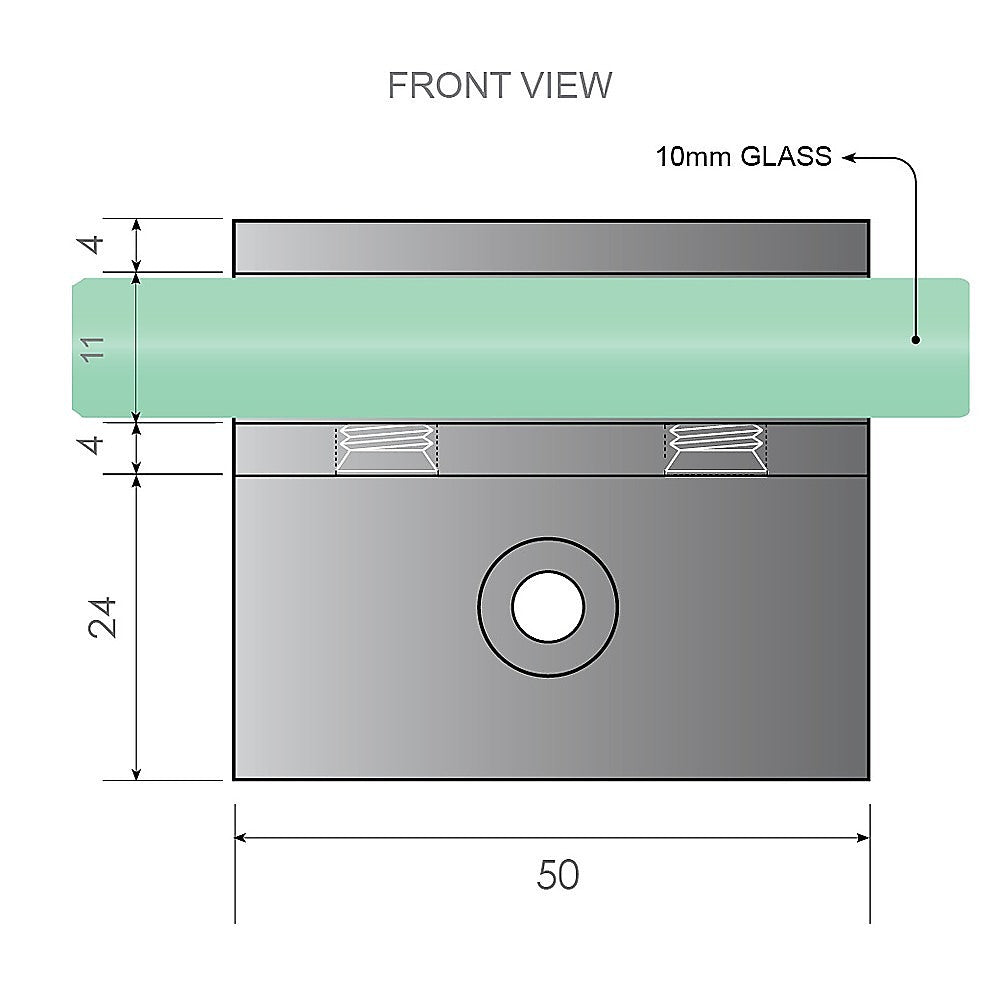 90X200cm Single Shower Glass Screen With Chrome F Brackets & Square Pole