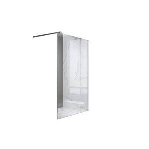 70X200cm Single Shower Glass Screen With Chrome F Brackets & Square Pole